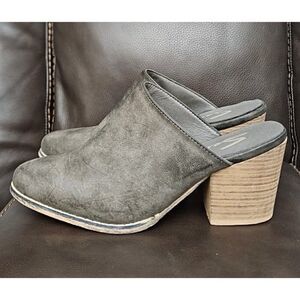 Seven 7 Dandy Mules Stacked Block Heel Slip-on Shoes Women's Size 7